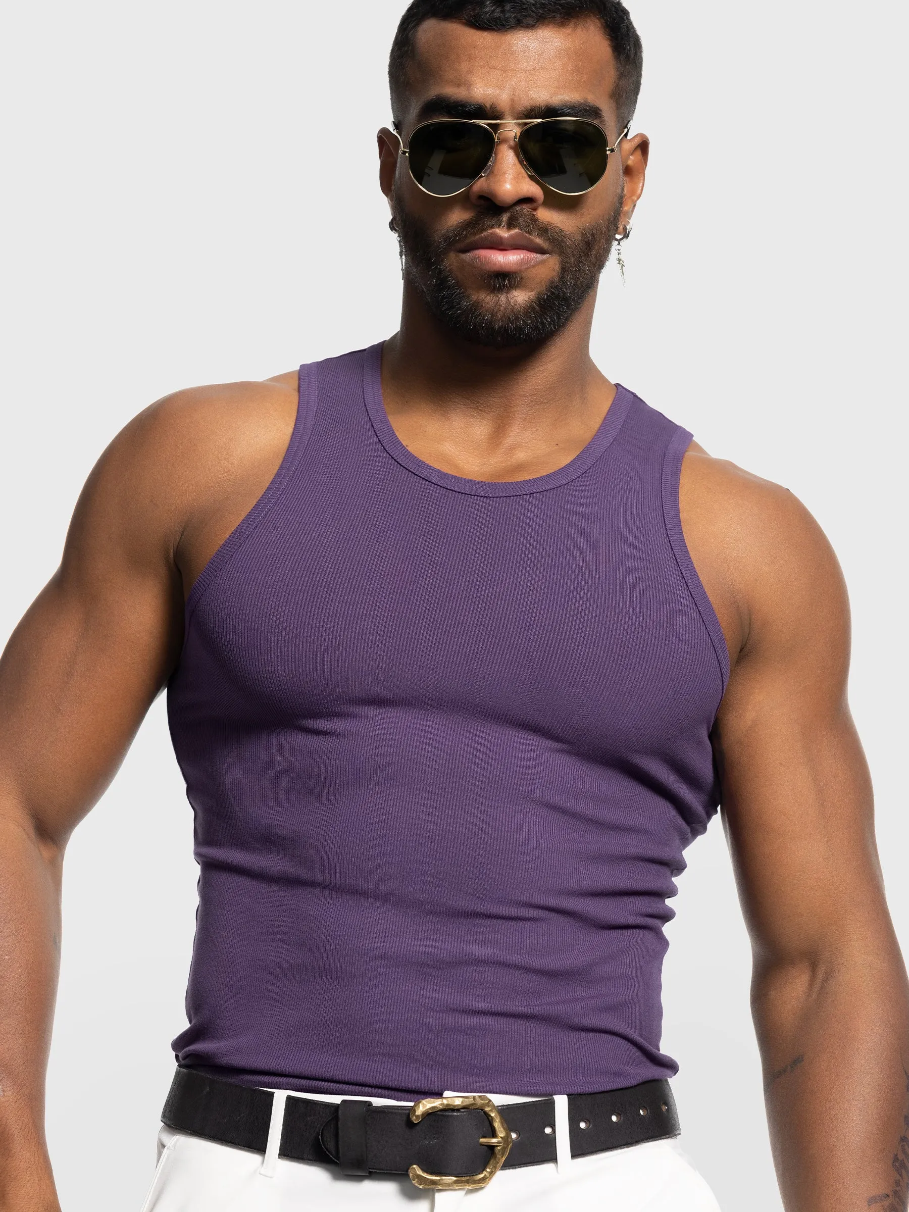 Ribbed Stretch Tank Top Curved Hem sold by Aha Selected product image thumbnail 2