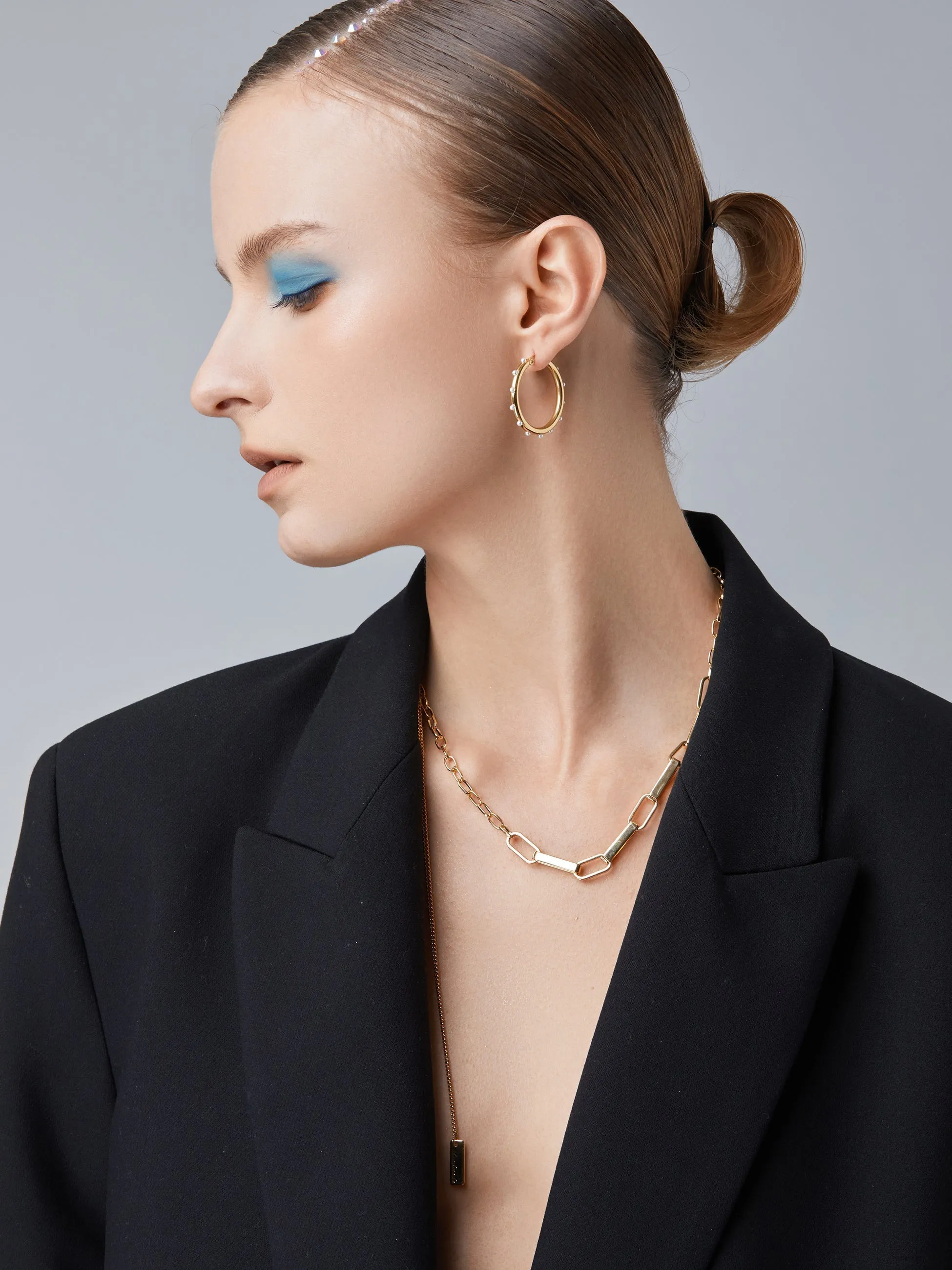 Gold Plated Bamboo Chain Necklace sold by Aha Selected product image thumbnail 2