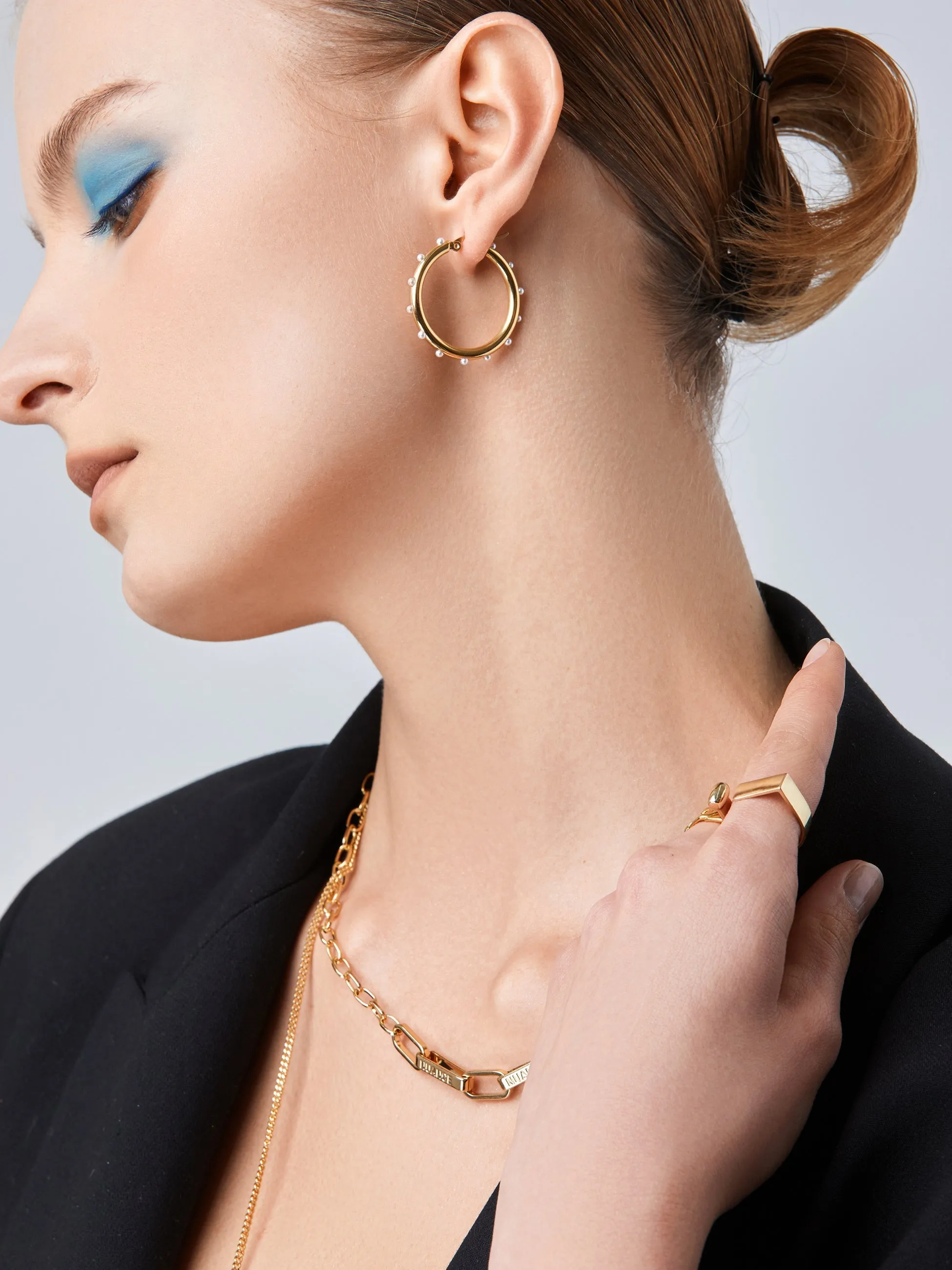Gold Plated Bamboo Chain Necklace sold by Aha Selected product image thumbnail 3