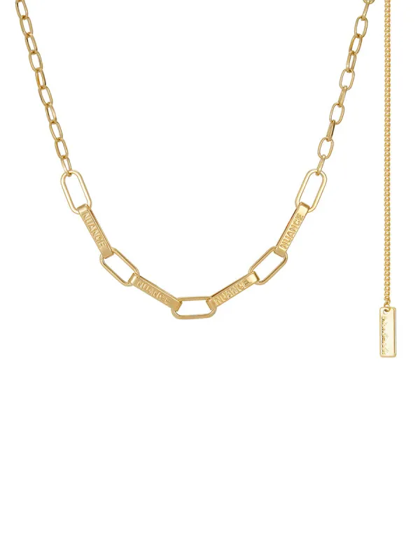 Gold Plated Bamboo Chain Necklace sold by Aha Selected