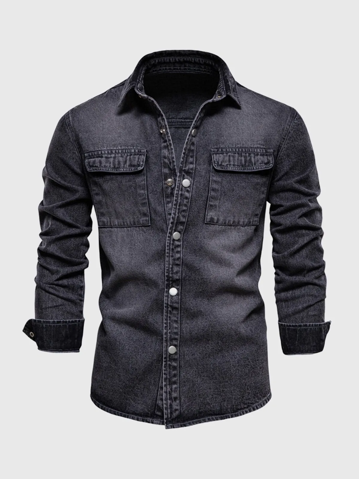 Casual Button Down Denim Jacket sold by Aha Selected