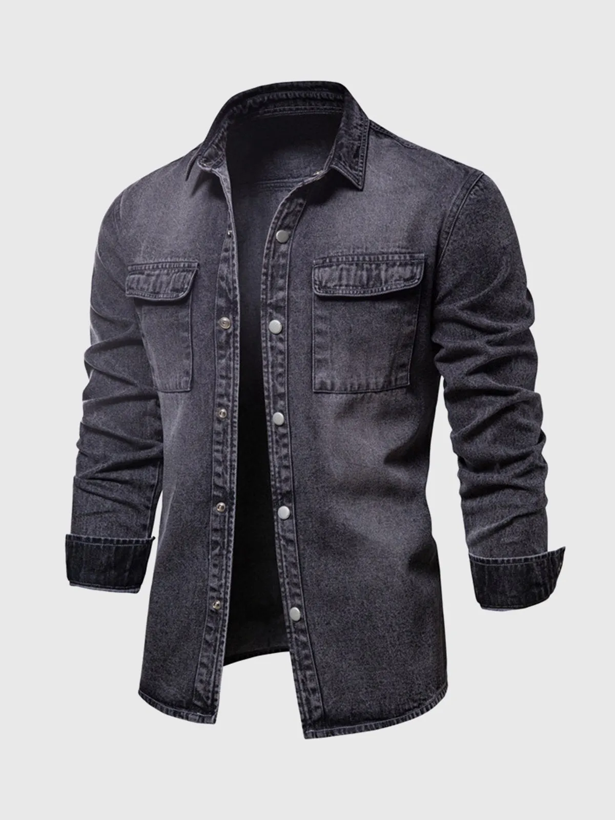 Casual Button Down Denim Jacket sold by Aha Selected product image thumbnail 2