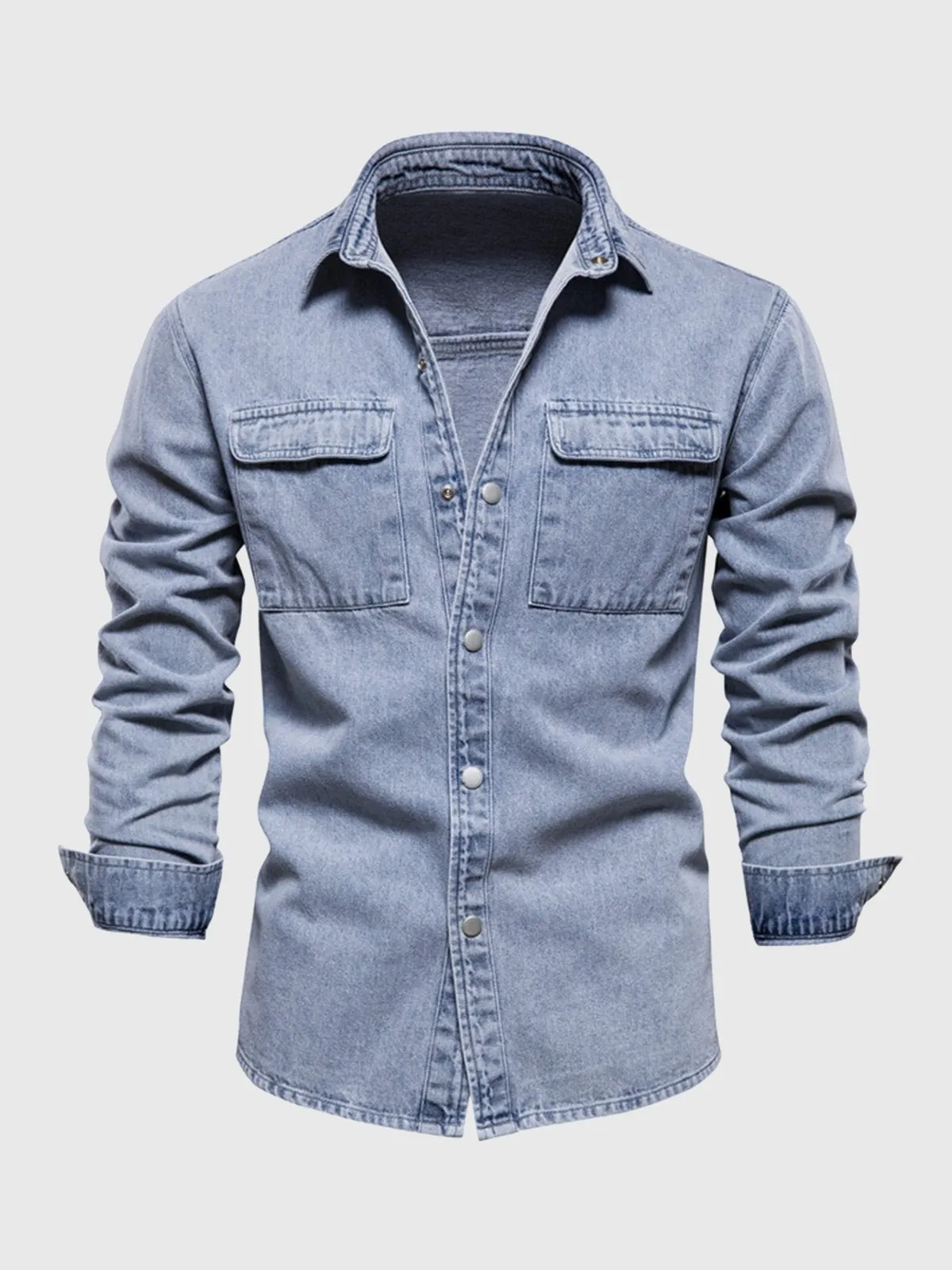 Casual Button Down Denim Jacket sold by Aha Selected product image thumbnail 3