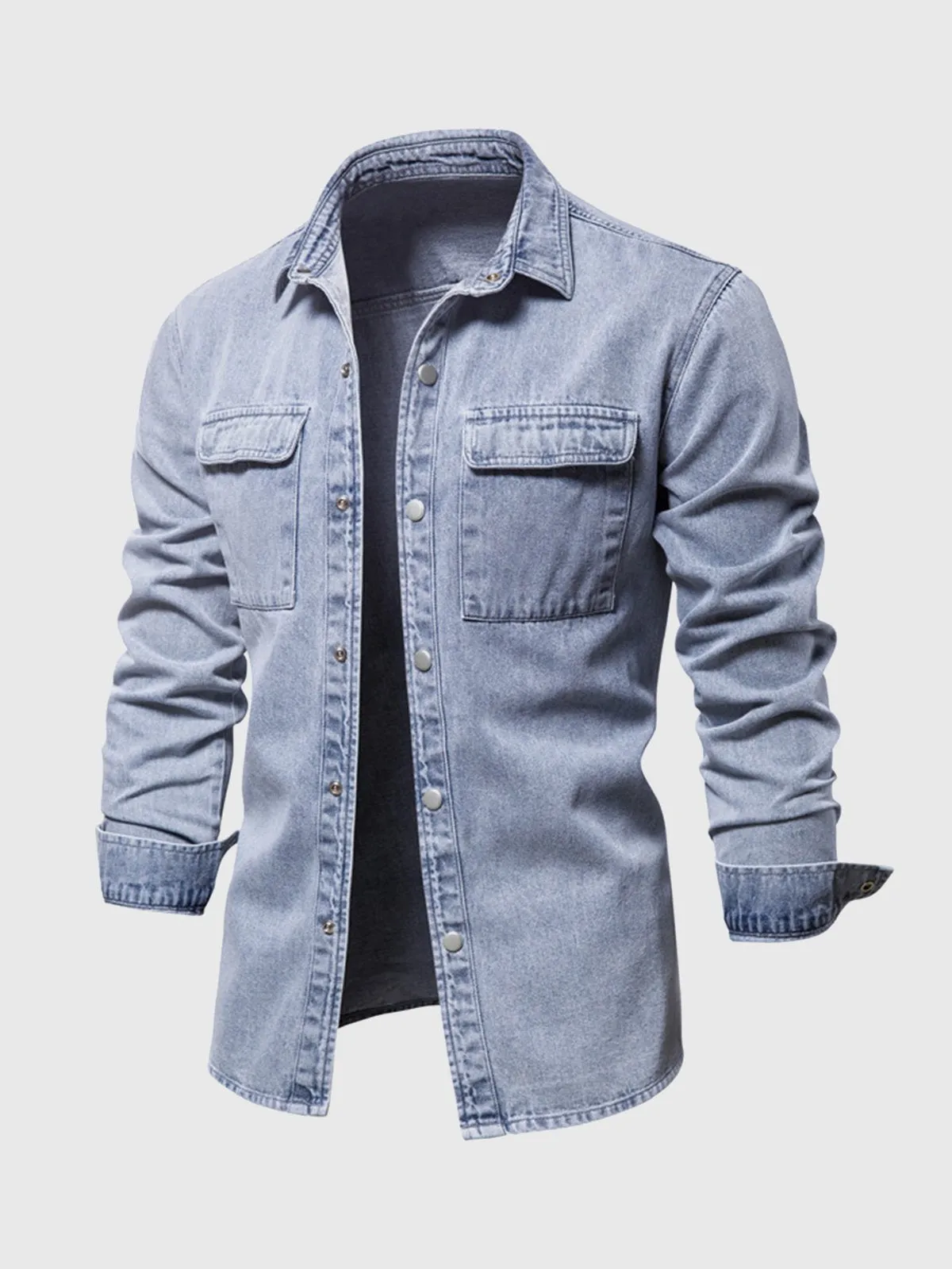Casual Button Down Denim Jacket sold by Aha Selected product image thumbnail 4