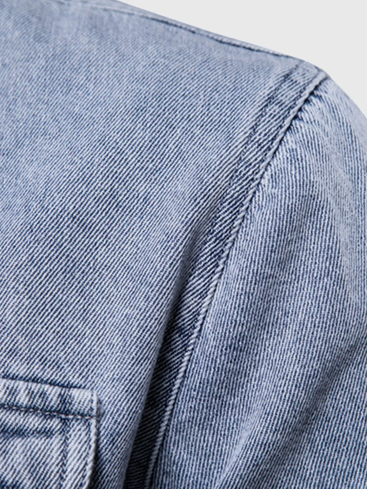 Casual Button Down Denim Jacket sold by Aha Selected product image thumbnail 5