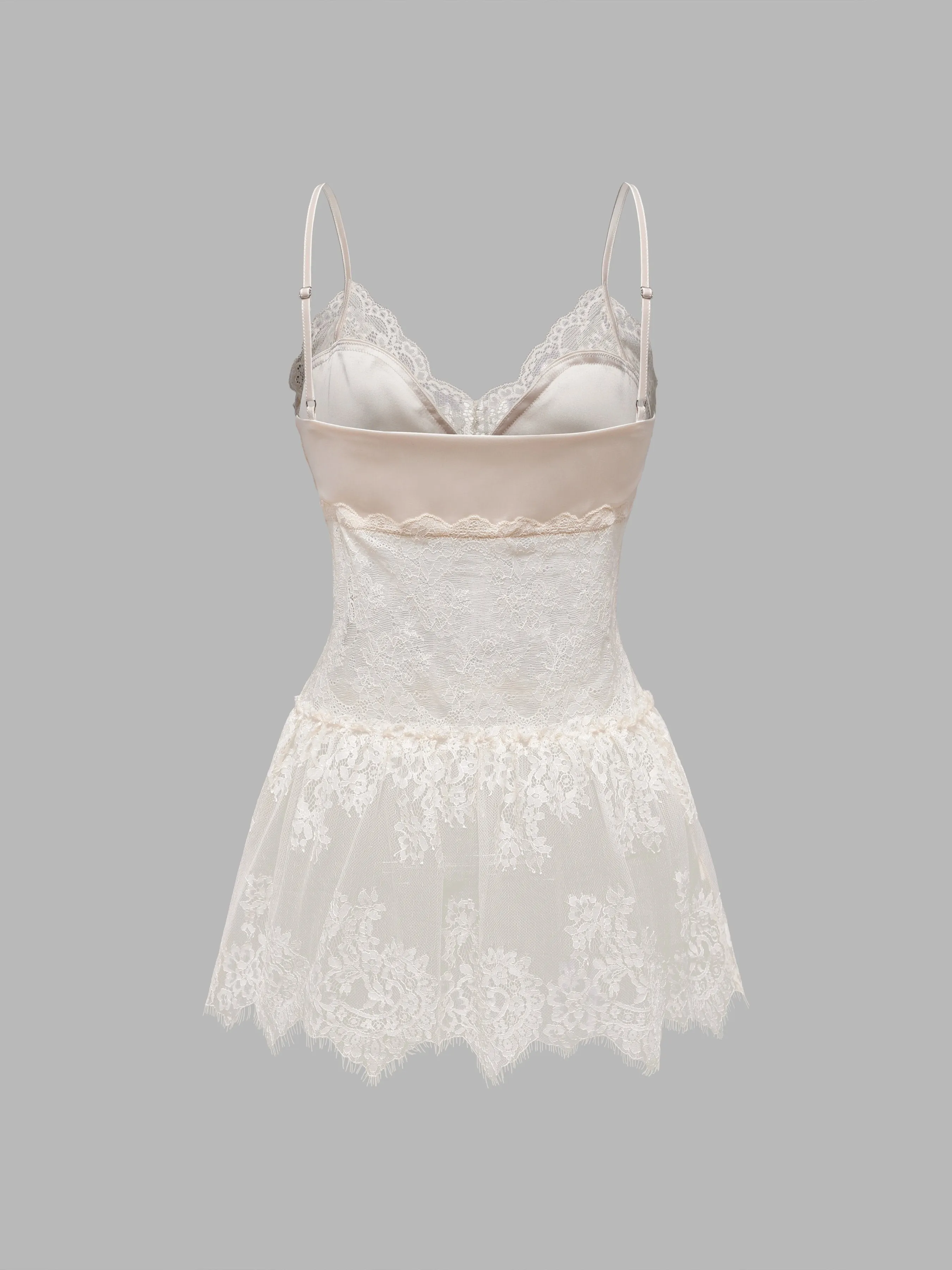 Lace-Trimmed Satin Strappy Vest sold by Aha Selected product image thumbnail 4