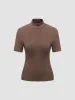Women's Ribbed Crewneck Short Sleeve T-Shirt sold by Aha Selected