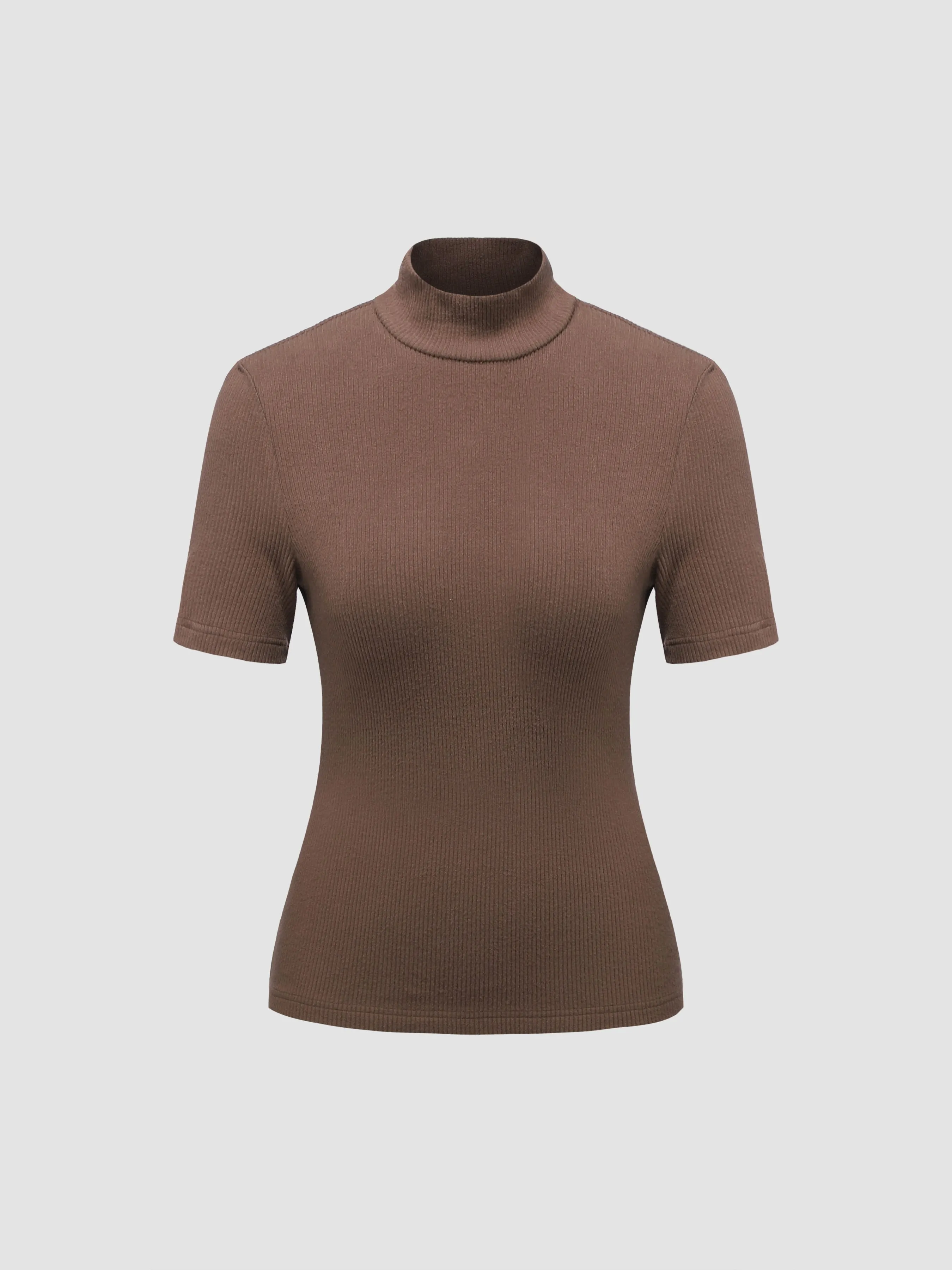 Women's Ribbed Crewneck Short Sleeve T-Shirt sold by Aha Selected