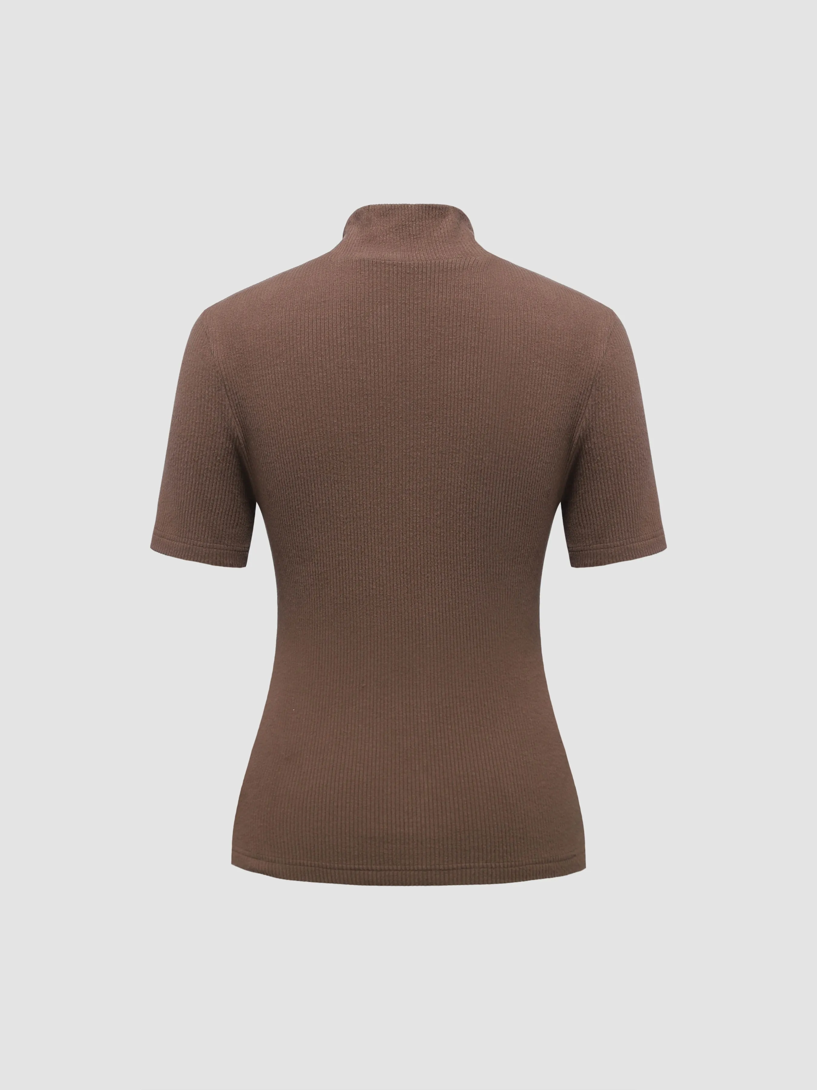 Women's Ribbed Crewneck Short Sleeve T-Shirt sold by Aha Selected product image thumbnail 3