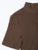 Women's Ribbed Crewneck Short Sleeve T-Shirt sold by Aha Selected
