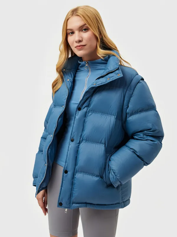 2 Ways to Wear Down Puffer Jacket With Removable Sleeves sold by Aha Selected