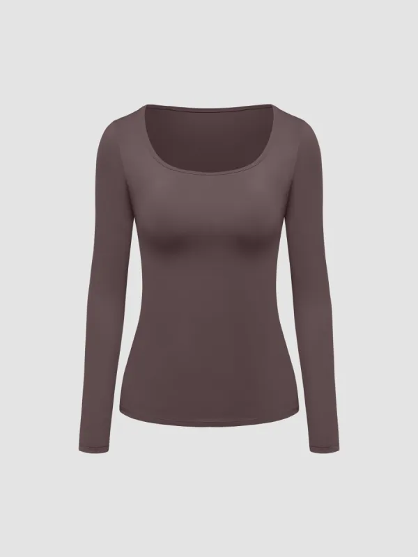 Soft Smoothing Scoop Long Sleeve T-Shirt sold by Aha Selected