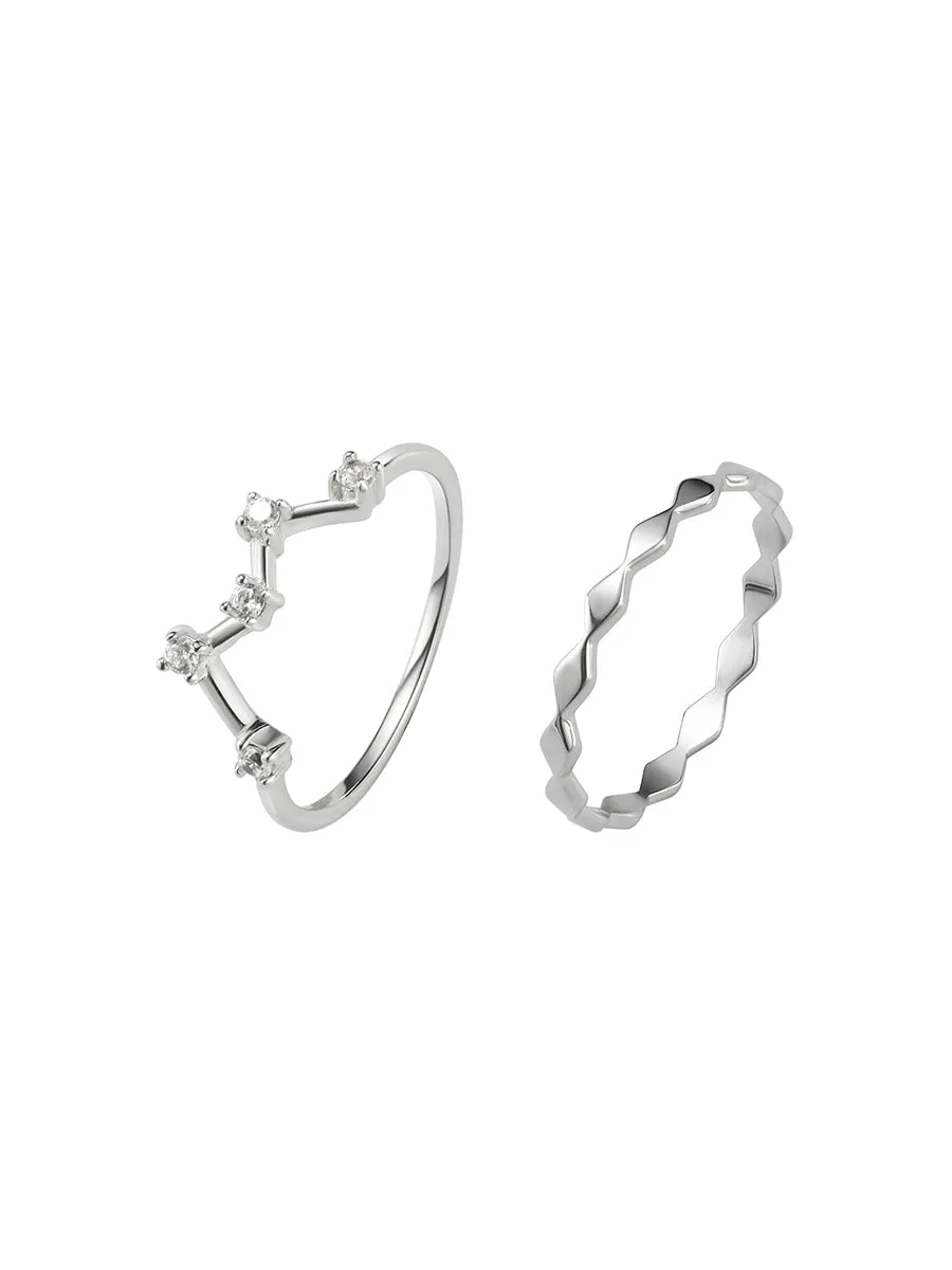 2pcs Silver Decor Rings sold by Aha Selected