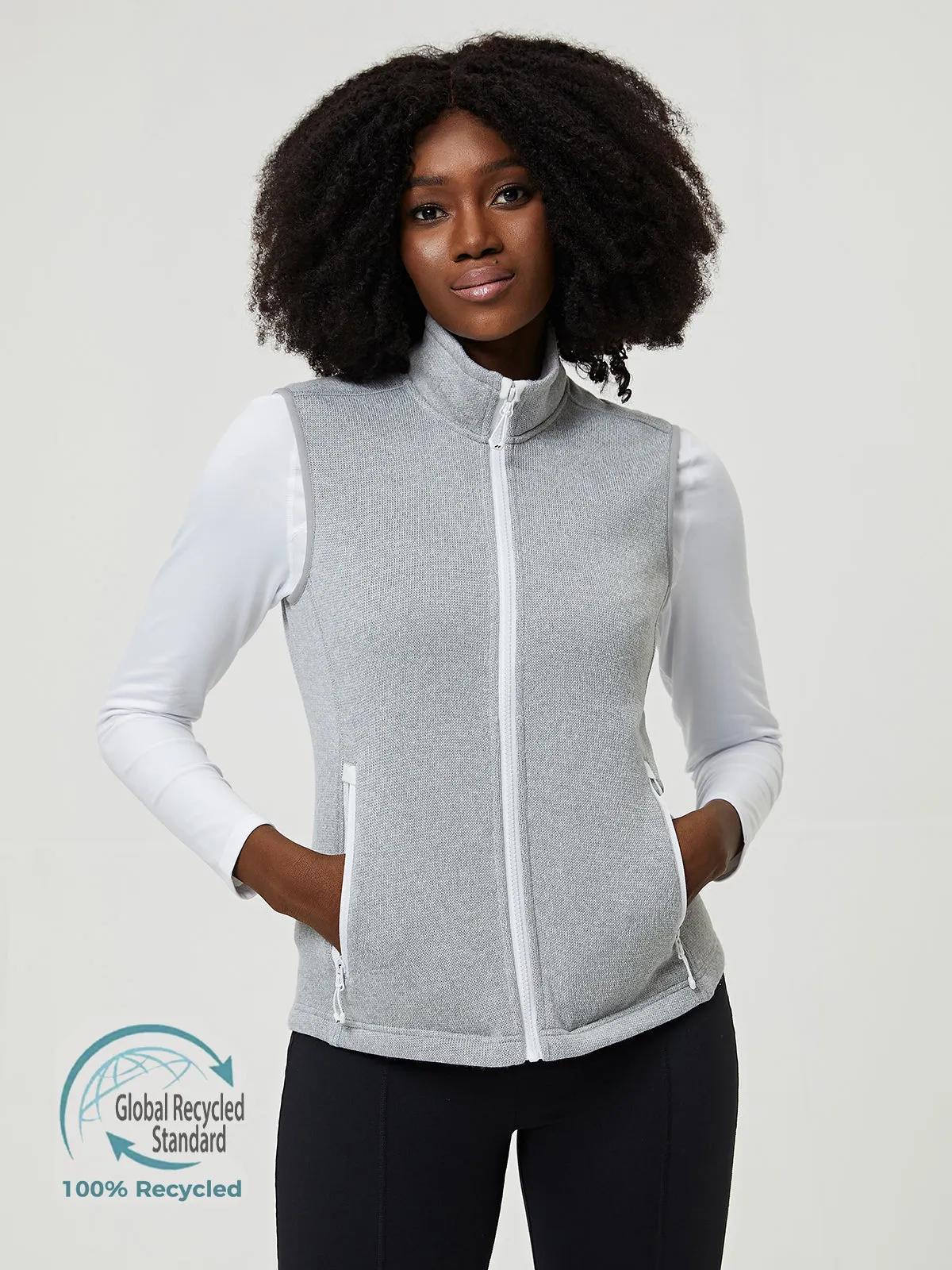 W's Recycled Sweater Fleece Vest sold by Aha Selected