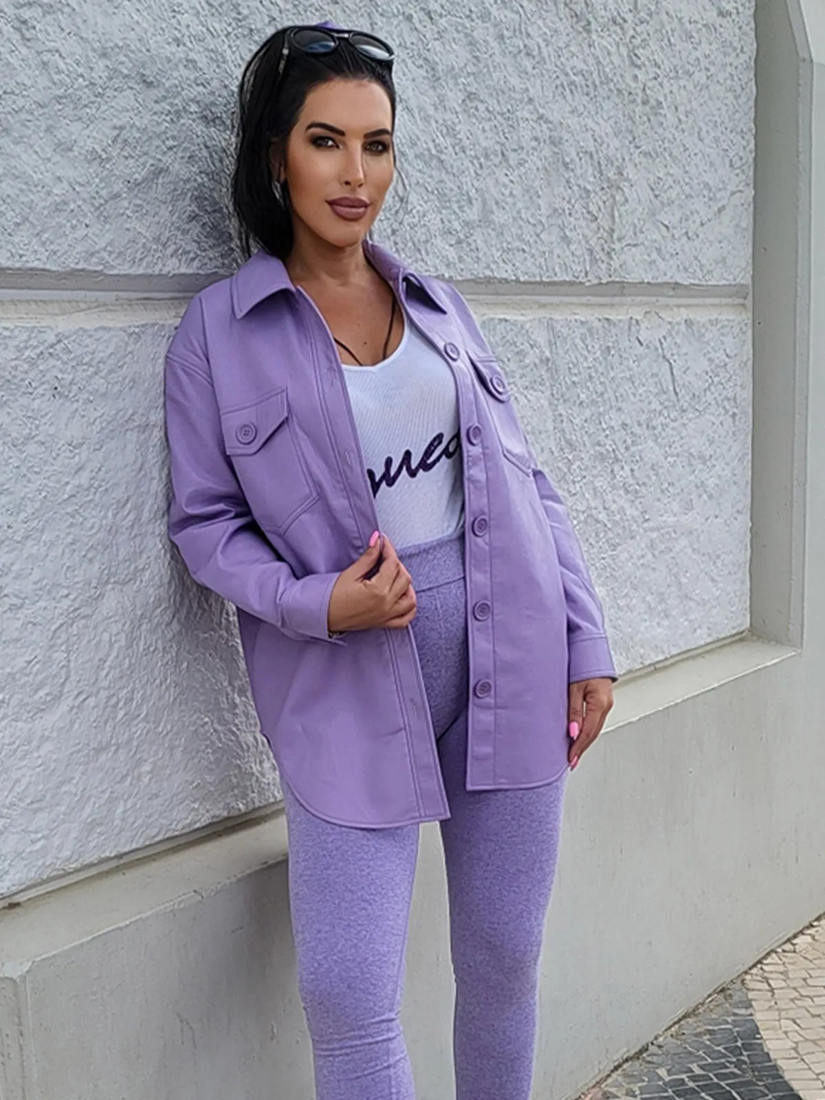 Vegan Leather Shacket sold by Aha Selected product image thumbnail 3