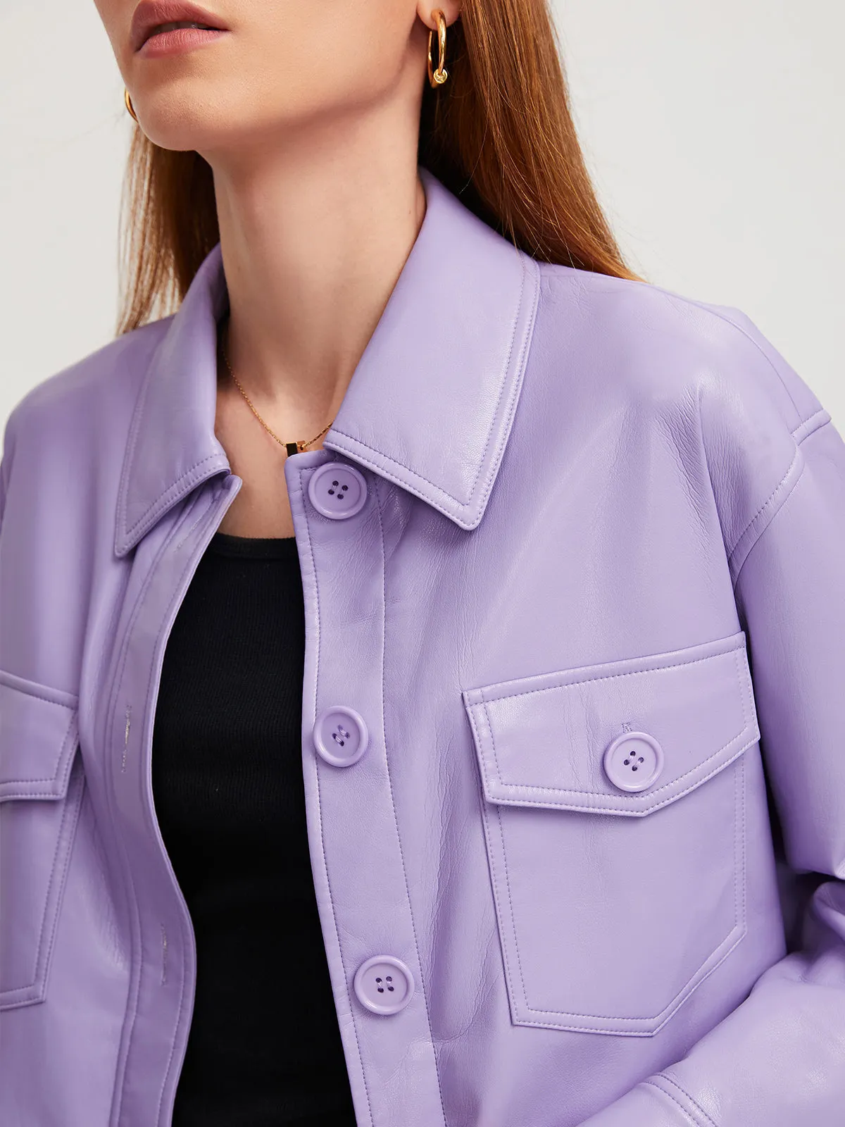 Vegan Leather Shacket sold by Aha Selected product image thumbnail 5