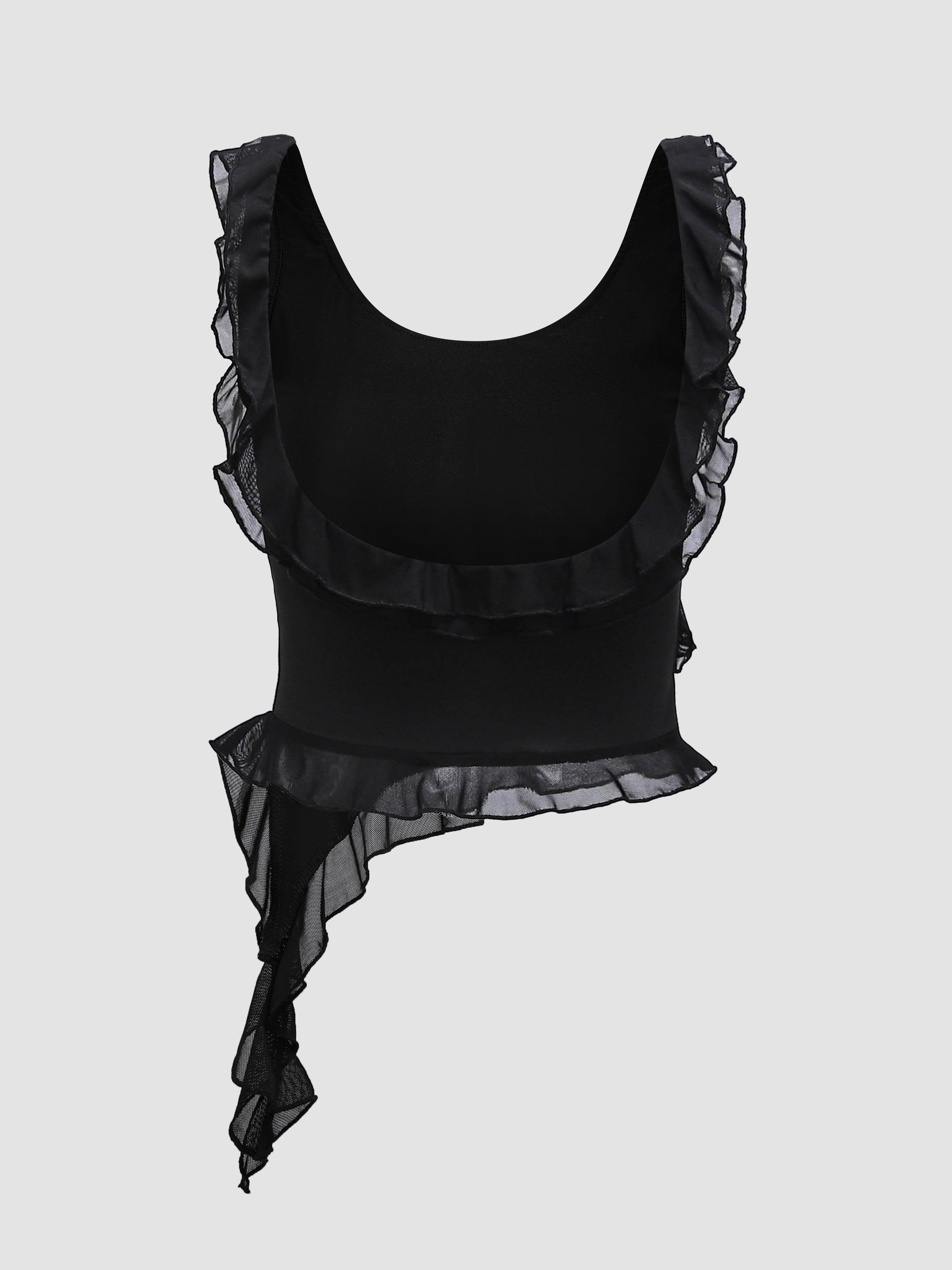 Asymmetrical Ruffle Tank Top sold by Aha Selected product image thumbnail 2
