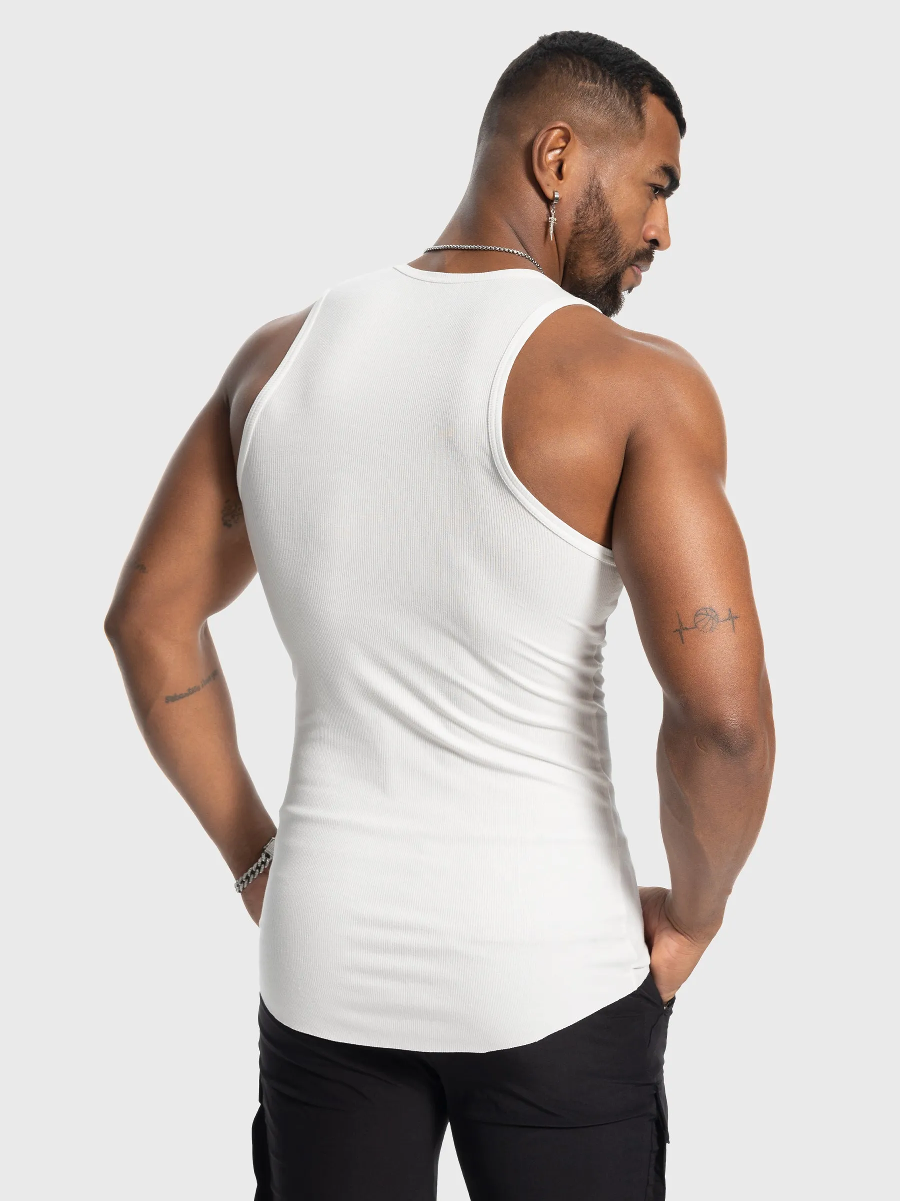 Ribbed Stretch Tank Top Curved Hem New sold by Aha Selected product image thumbnail 4