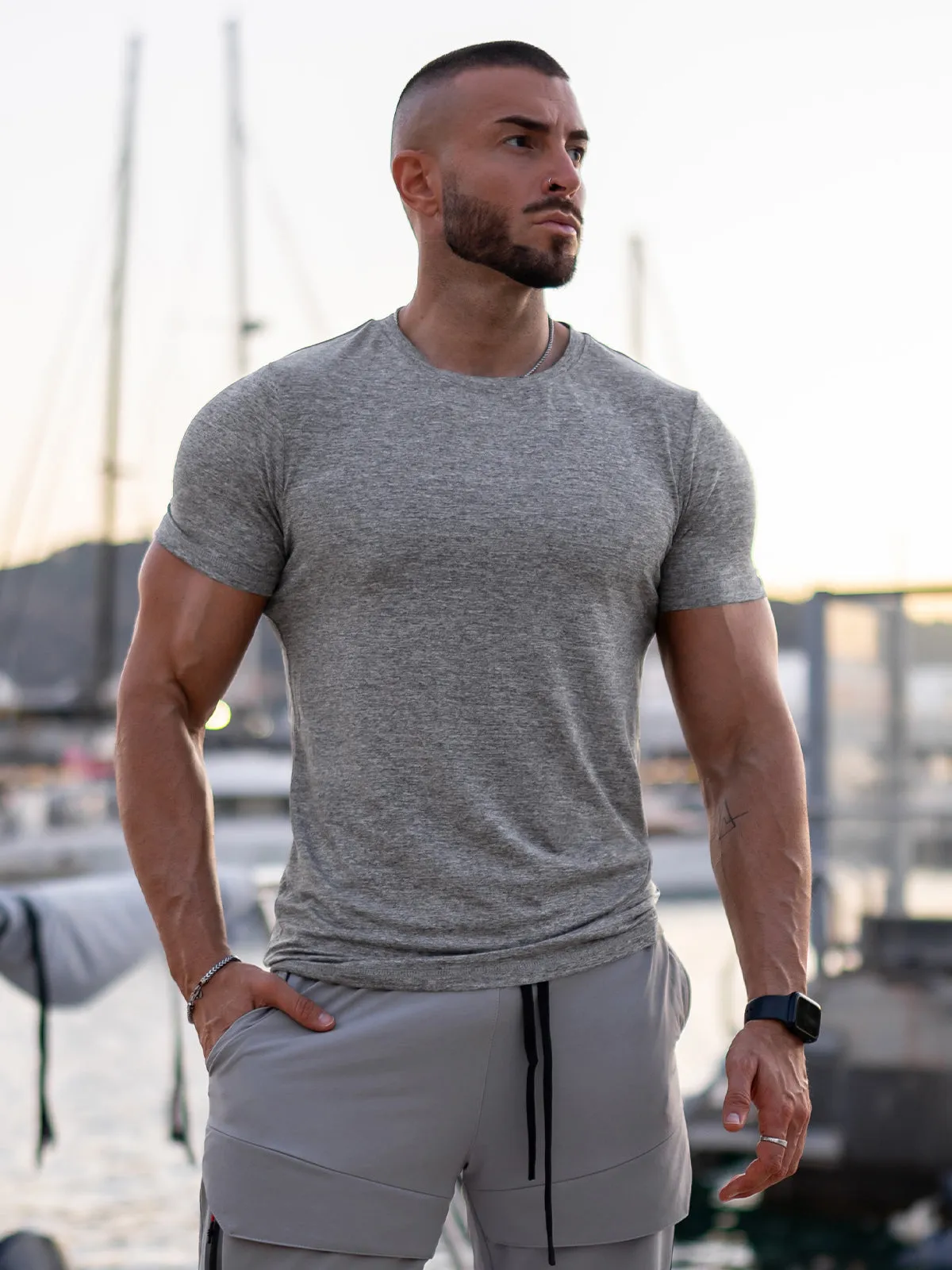 Softest Performance Tee Short Sleeve Grey sold by Aha Selected product image thumbnail 2