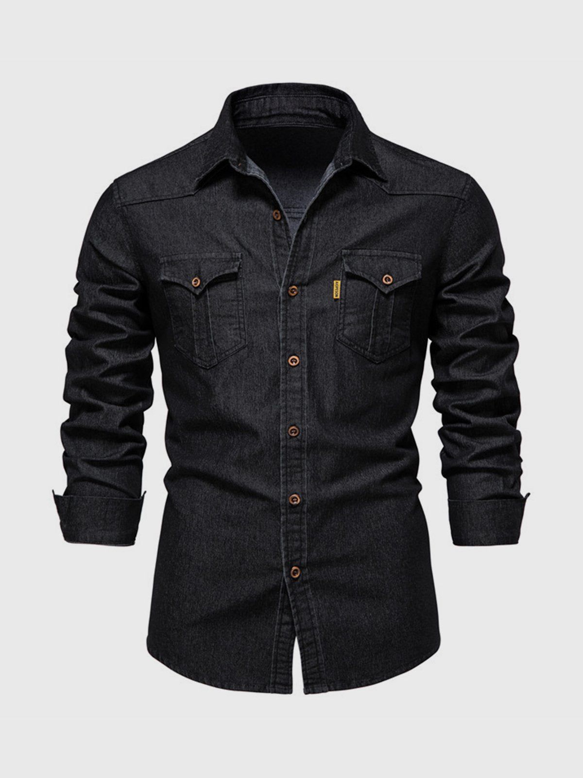 Long Sleeve Denim Shirt sold by Aha Selected product image thumbnail 3