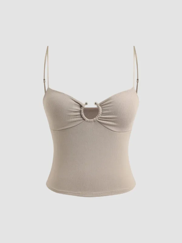 Metallic Sparkle Ribbed Crop Top sold by Aha Selected