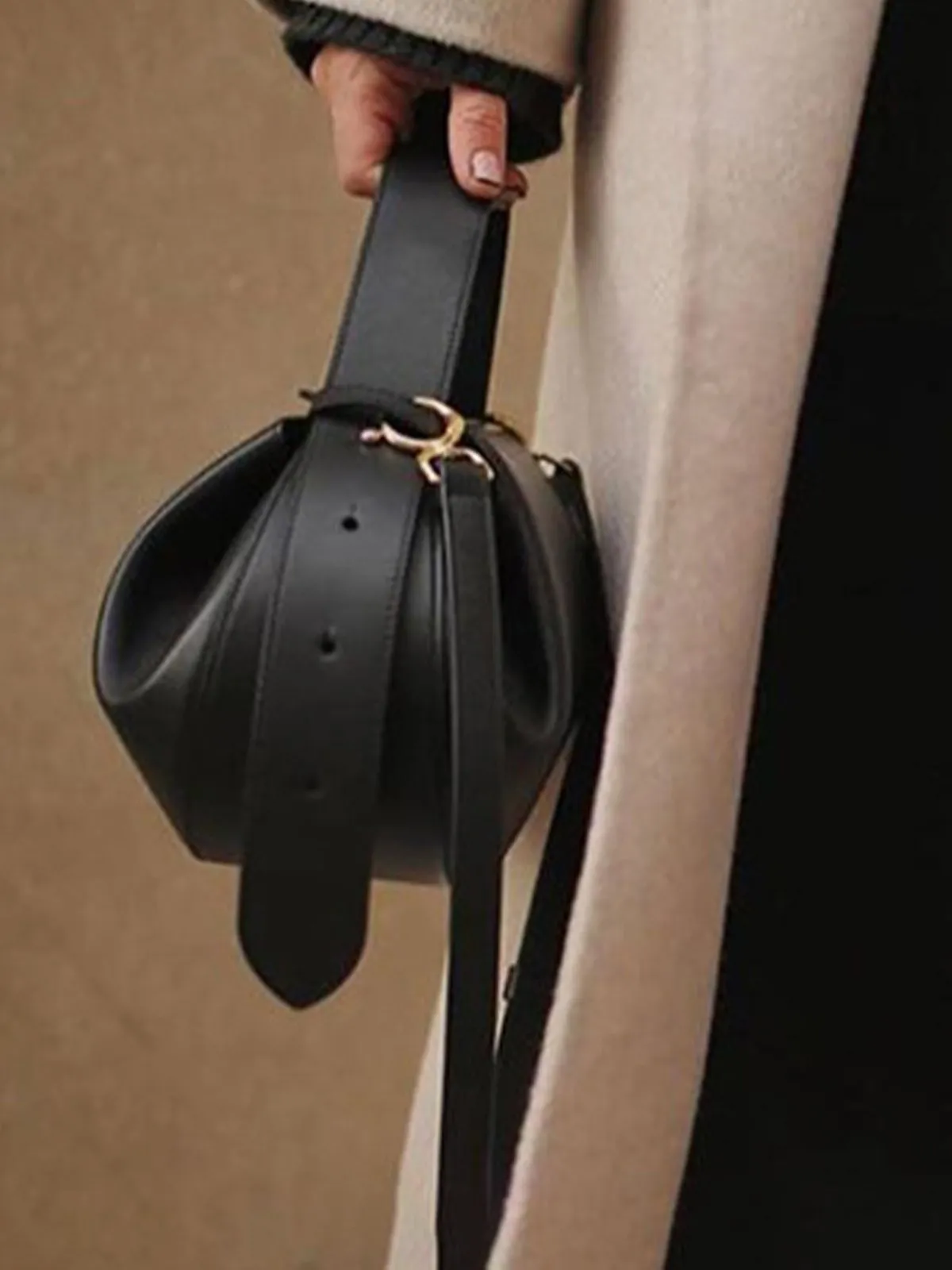 Buckle PU Oval Handbag sold by Aha Selected product image thumbnail 4