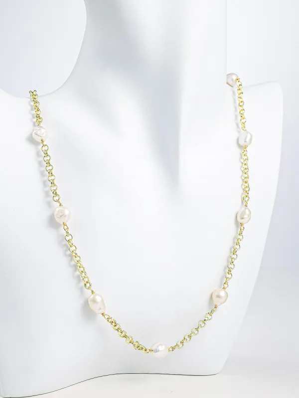 Pearl Metal Necklace sold by Aha Selected