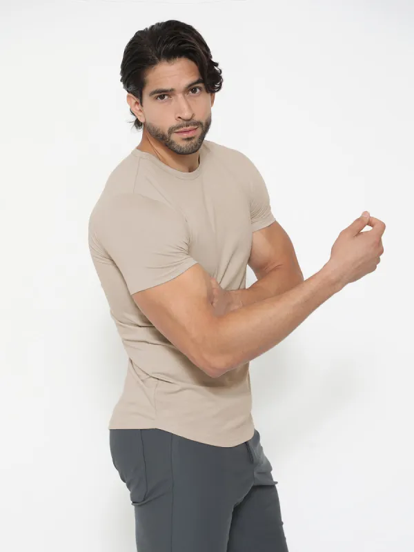All Day Elite Curve-Hem Stretch Tee Short Sleeve sold by Aha Selected