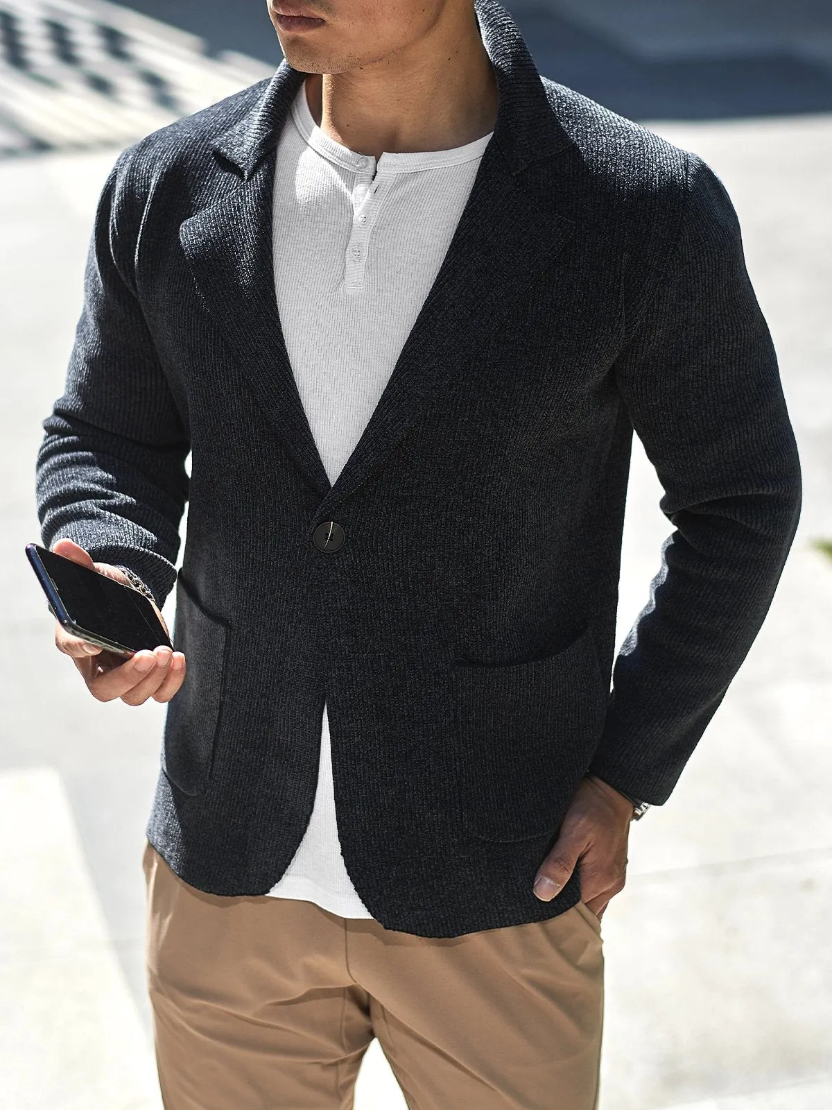 Stretch Knit Midweight Blazer sold by Aha Selected product image thumbnail 3