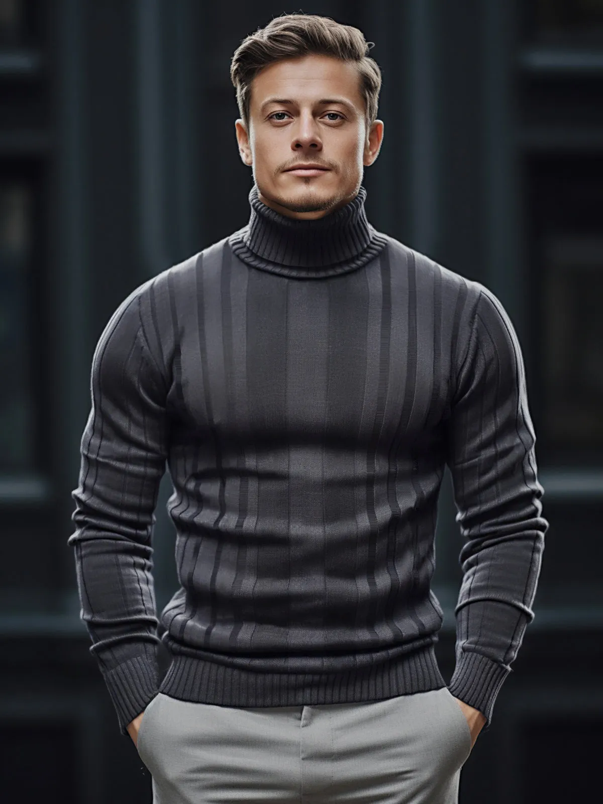 Stripe Turtleneck Sweater sold by Aha Selected product image thumbnail 2