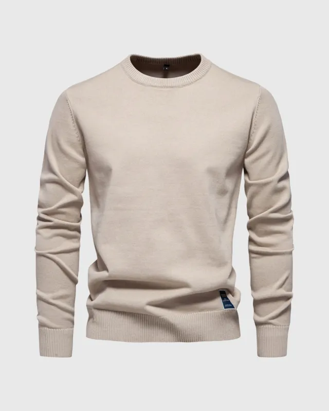 Ribbed Crew Neck Sweater sold by Aha Selected