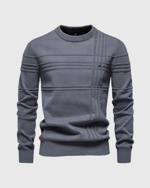 Crosshatch Crew Neck Sweater sold by Aha Selected