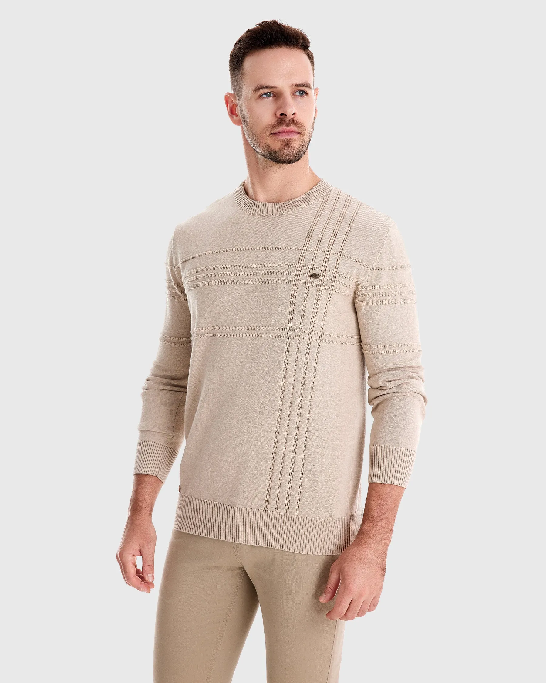 Crosshatch Crew Neck Sweater New sold by Aha Selected