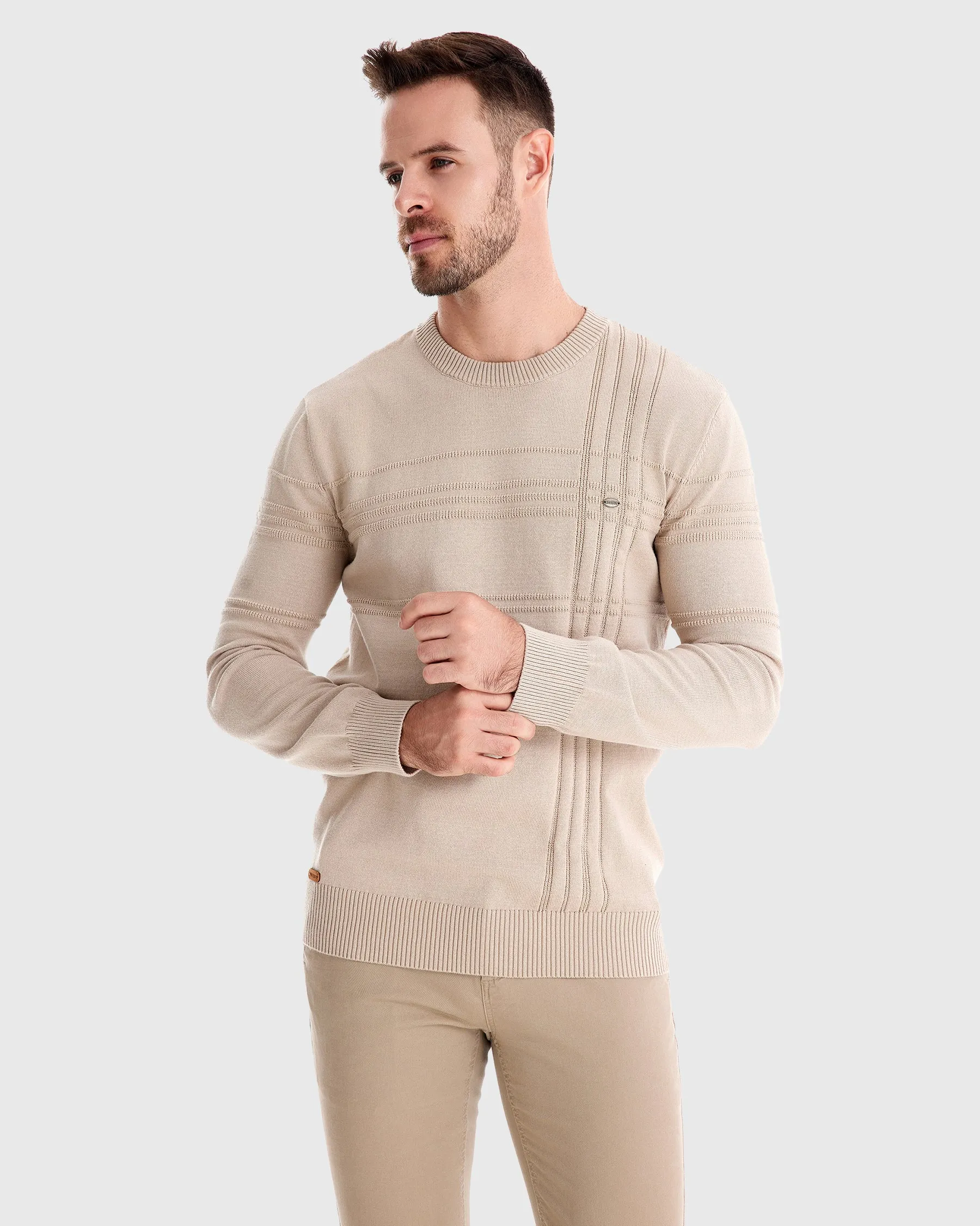 Crosshatch Crew Neck Sweater New sold by Aha Selected product image thumbnail 3