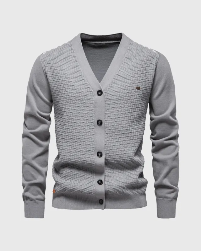 Basket Knit V Neck Cardigan New sold by Aha Selected