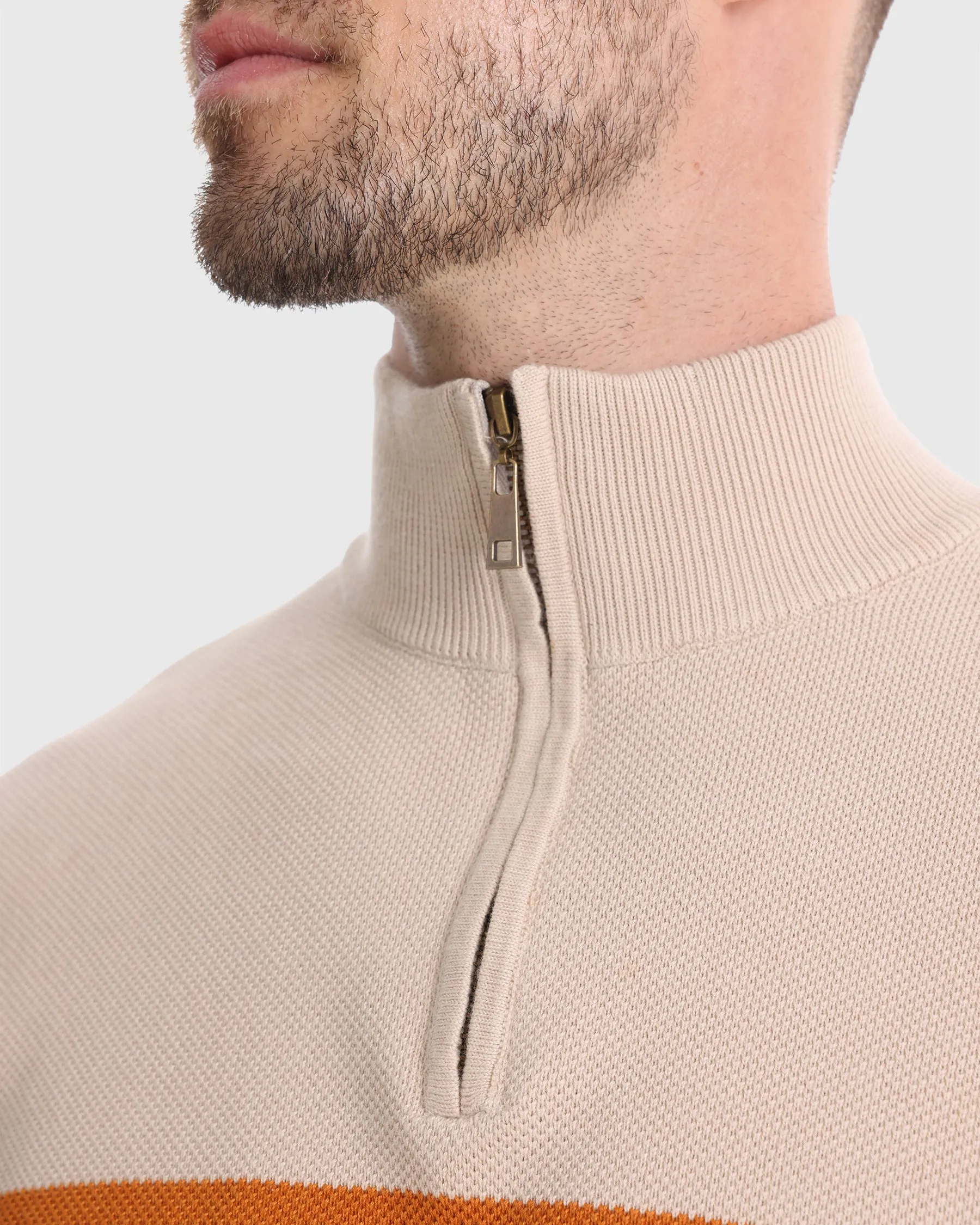 Color-Block Quarter-Zip Sweater sold by Aha Selected product image thumbnail 5