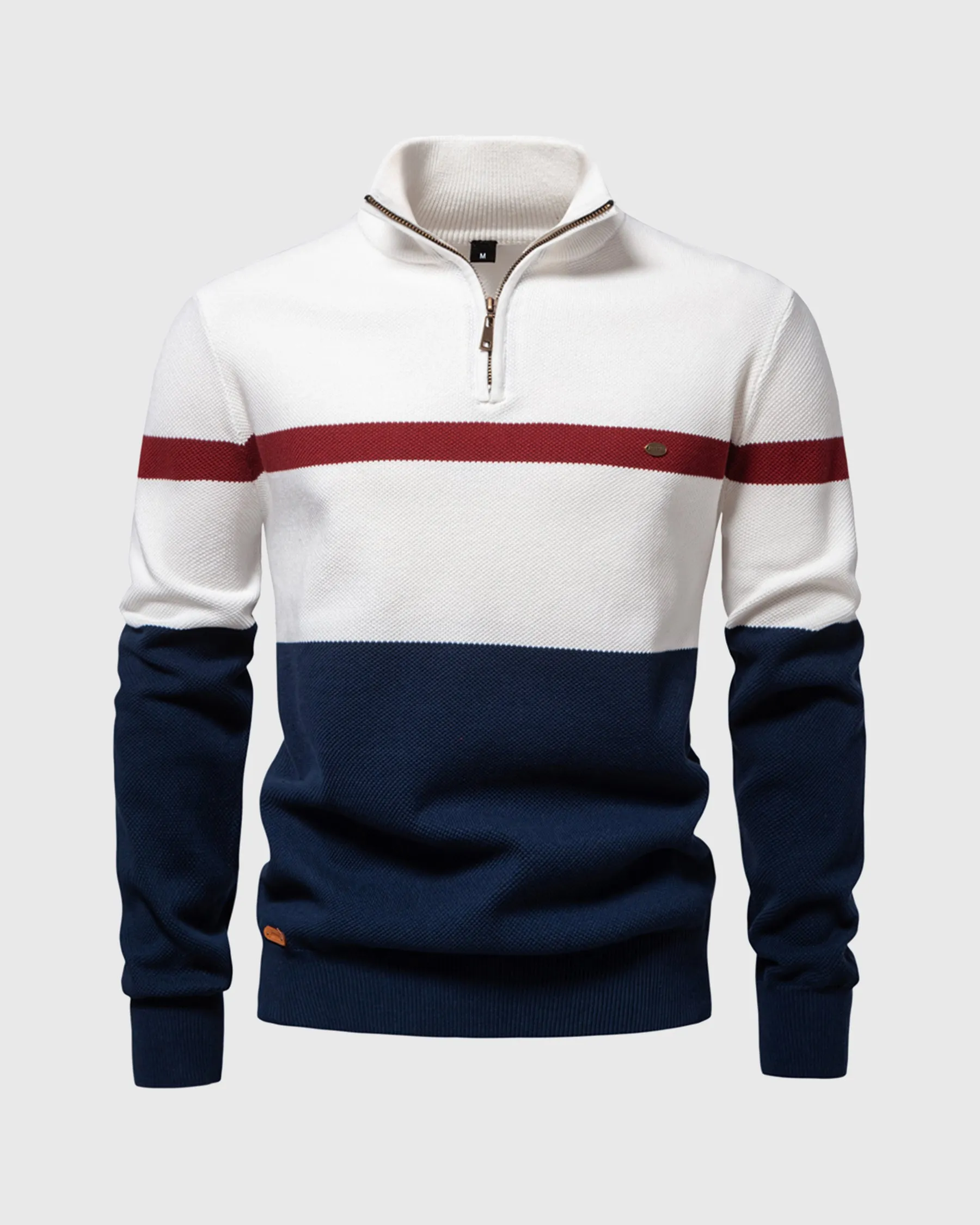 Color-Block Quarter-Zip Sweater New sold by Aha Selected product image thumbnail 5