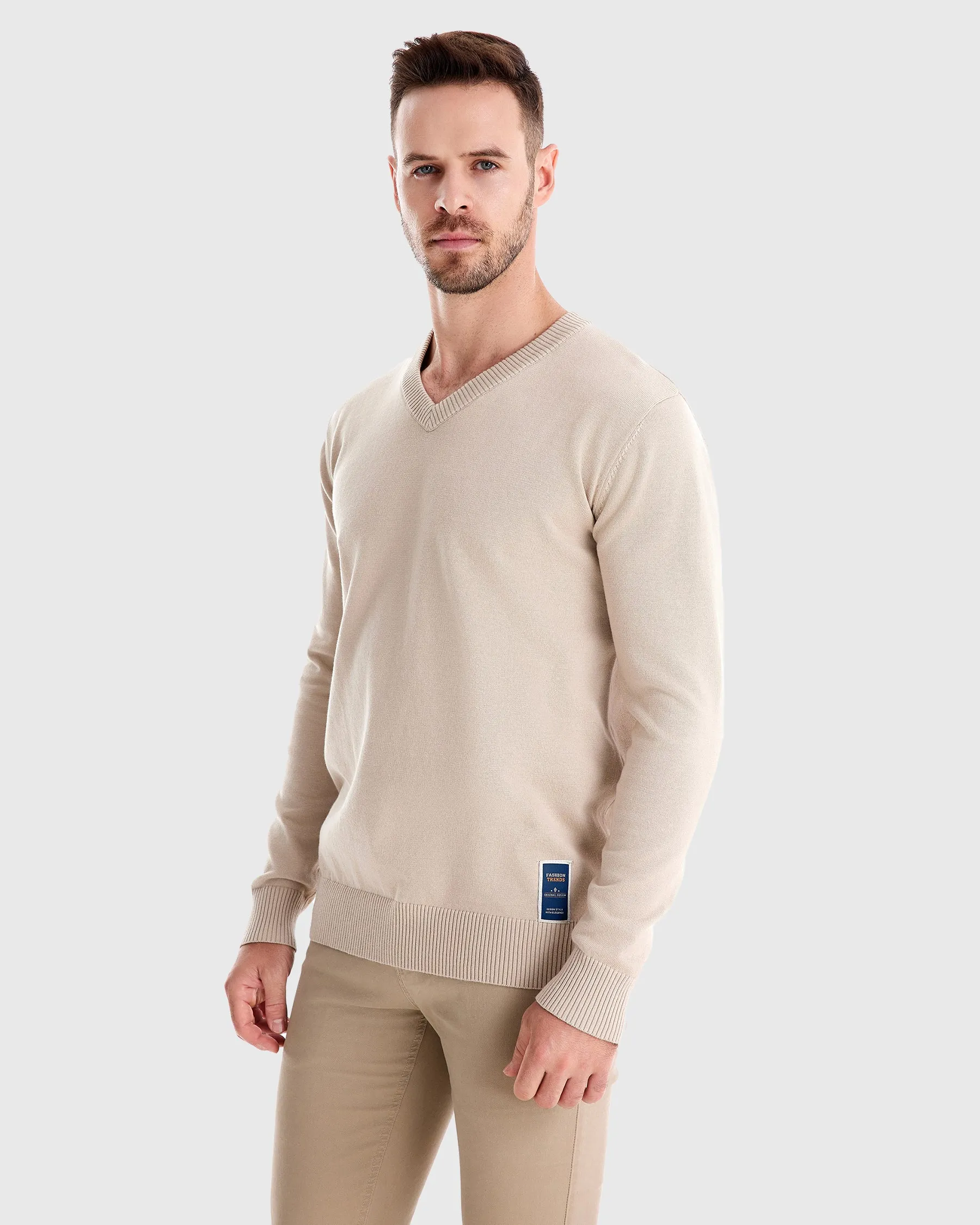 Ribbed V Neck Sweater New sold by Aha Selected product image thumbnail 4