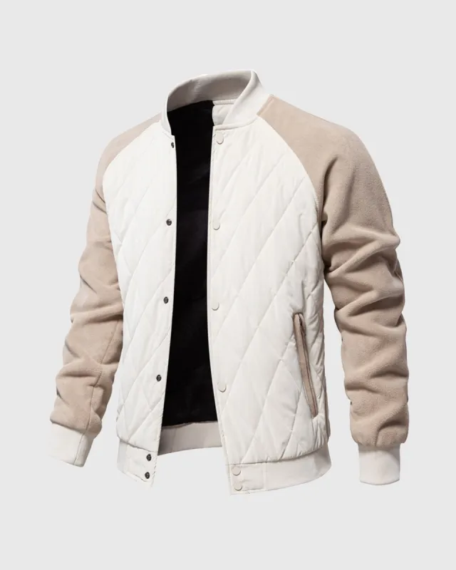 Panelled Hybrid Bomber Jacket sold by Aha Selected