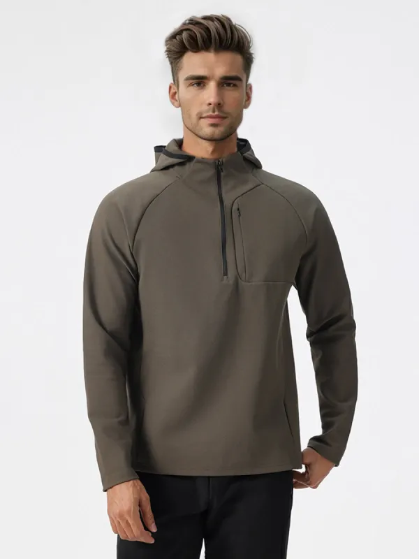 Terrain Trek Half-Zip Hoodie With Zip Pocket sold by Aha Selected