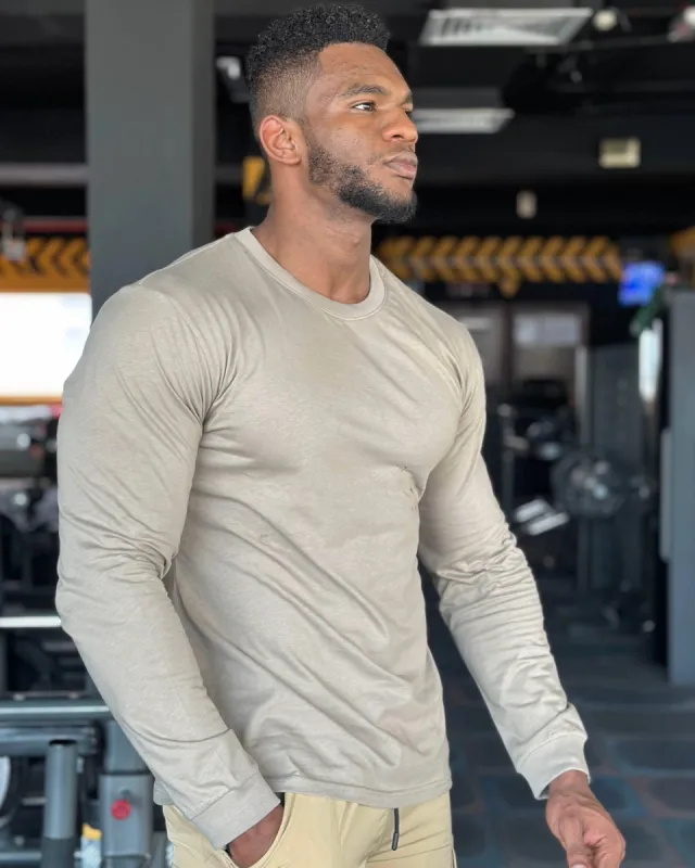 Crew neck Long Sleeve Cotton Premium Basic T-Shirt sold by Aha Selected