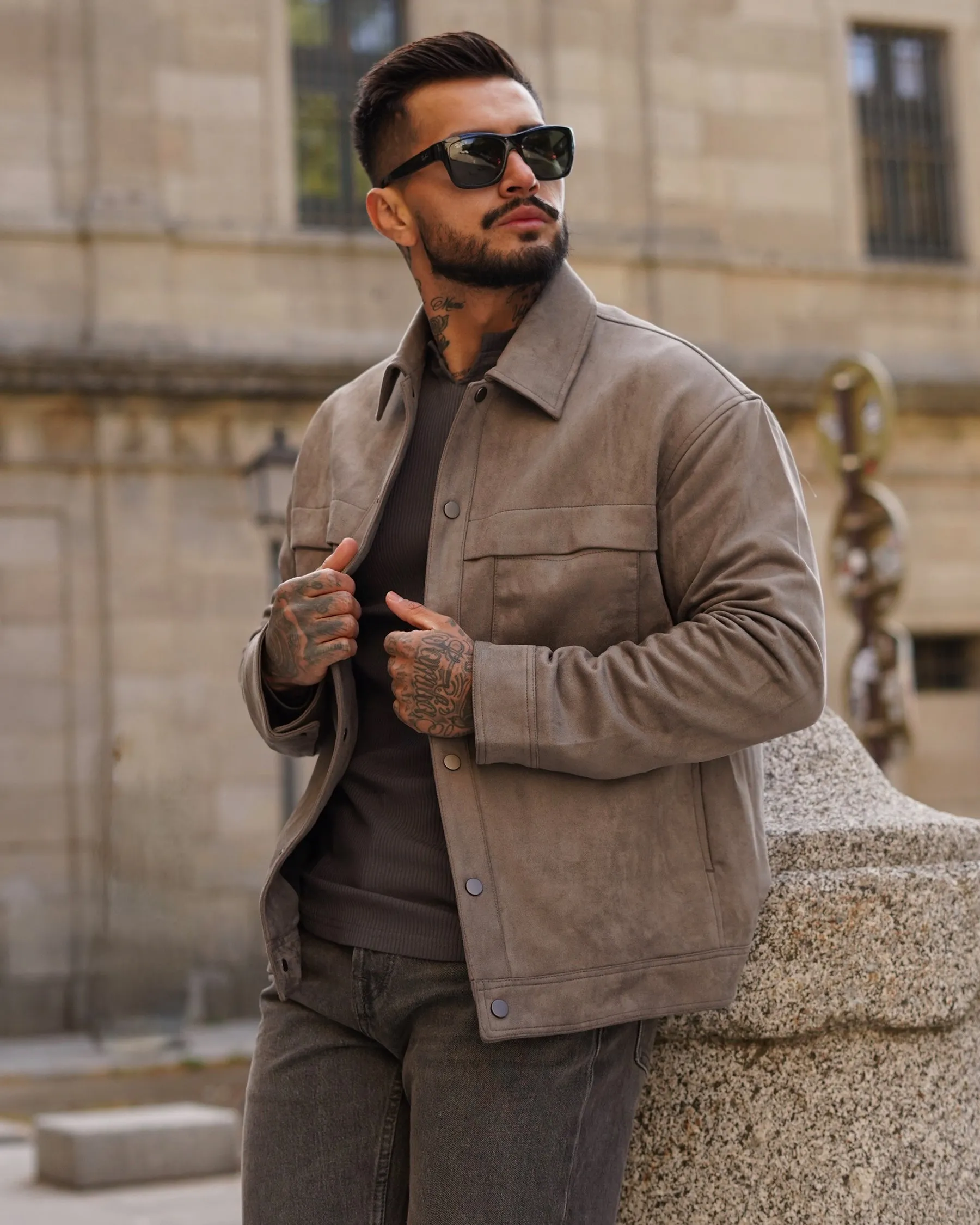 Metro Suede Utility Jacket sold by Aha Selected product image thumbnail 4