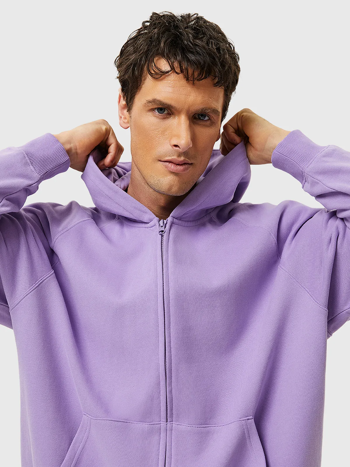 Terry Fleece Cloud Nine Oversized Zip Hoodie sold by Aha Selected