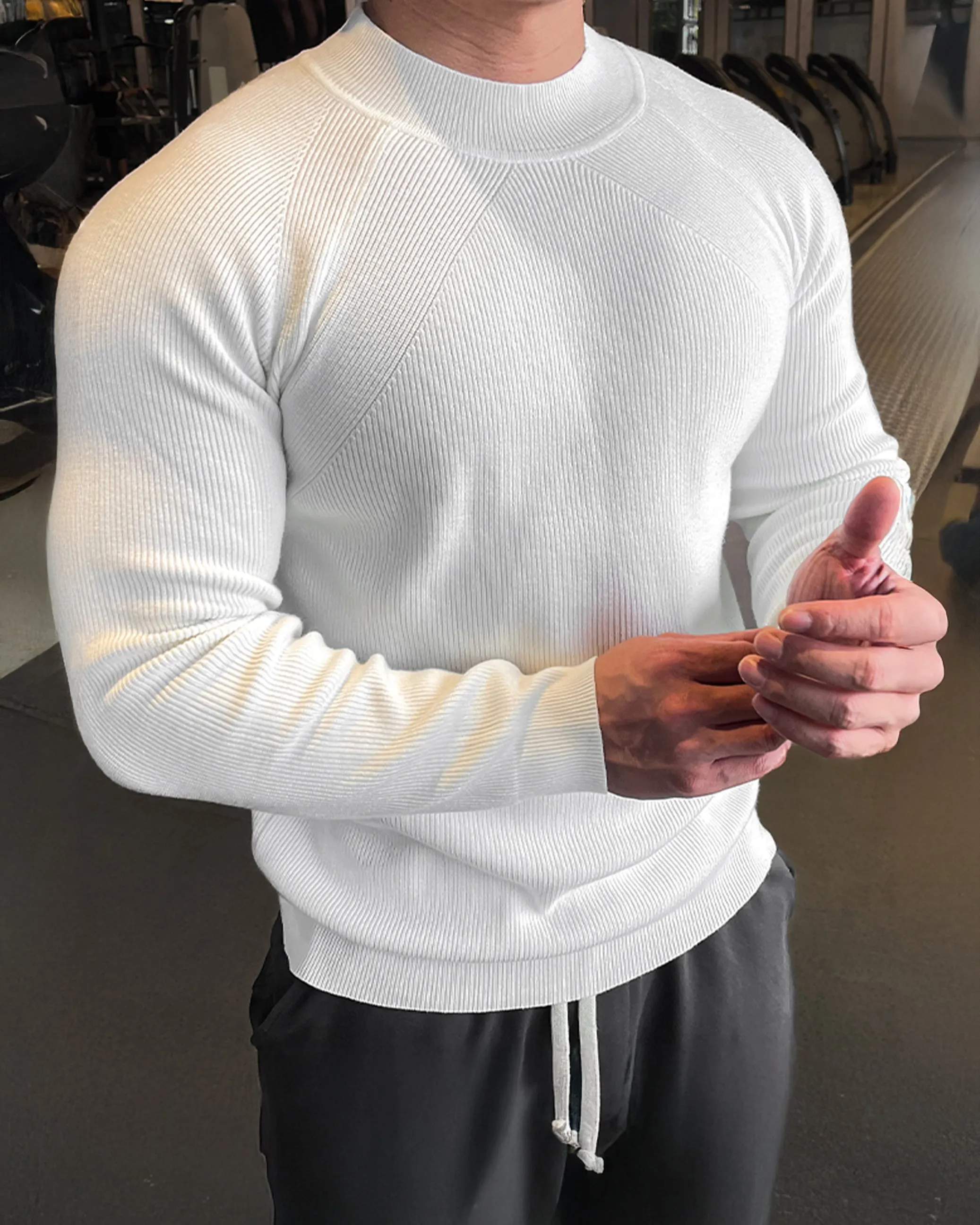 Apex Muscle Fit Ribbed Pullover Sweater Shirt sold by Aha Selected product image thumbnail 5