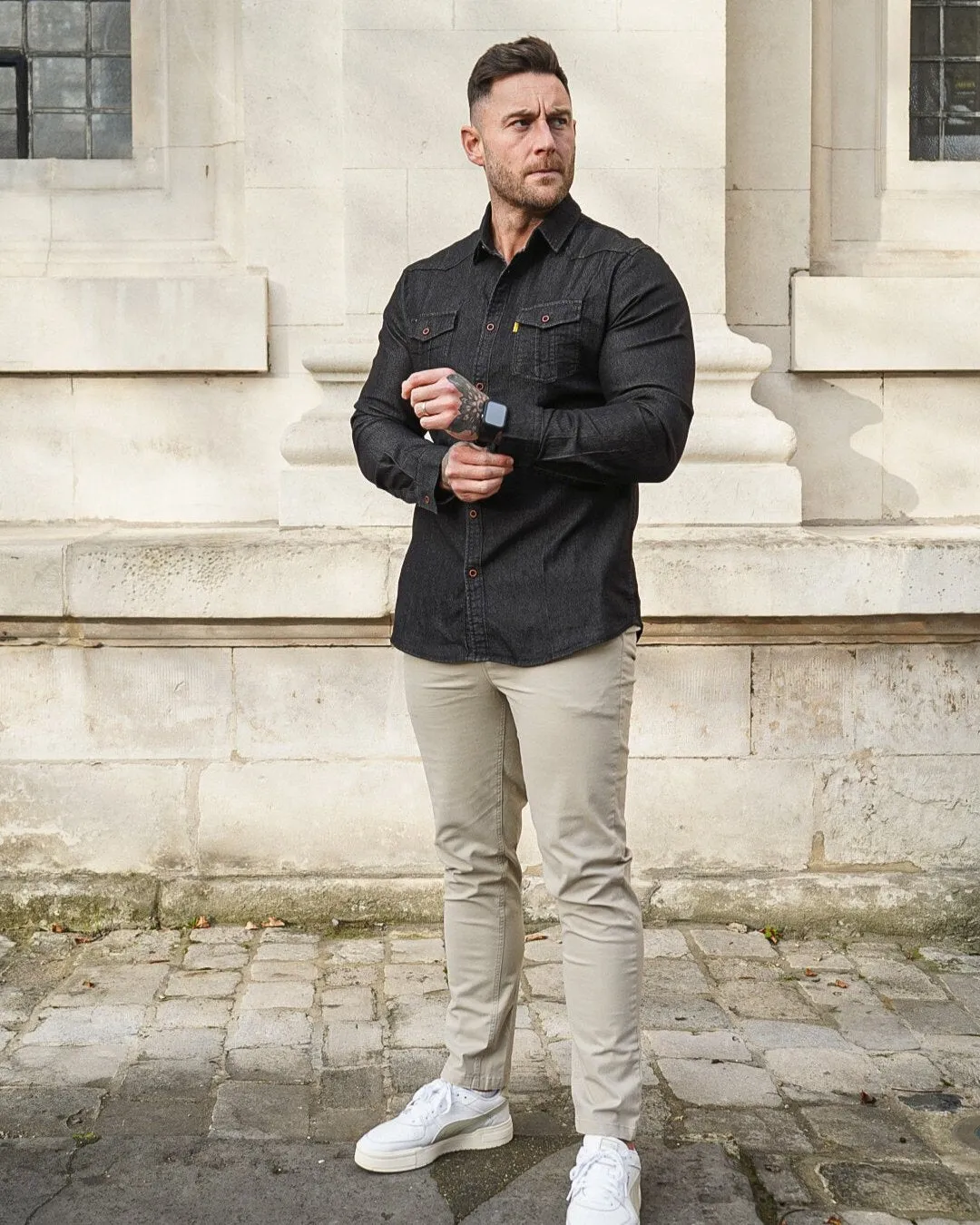 Long Sleeve Denim Shirt New sold by Aha Selected product image thumbnail 4