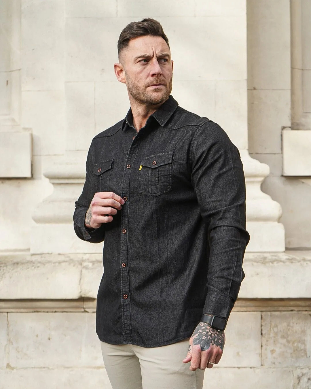 Long Sleeve Denim Shirt New sold by Aha Selected product image thumbnail 3