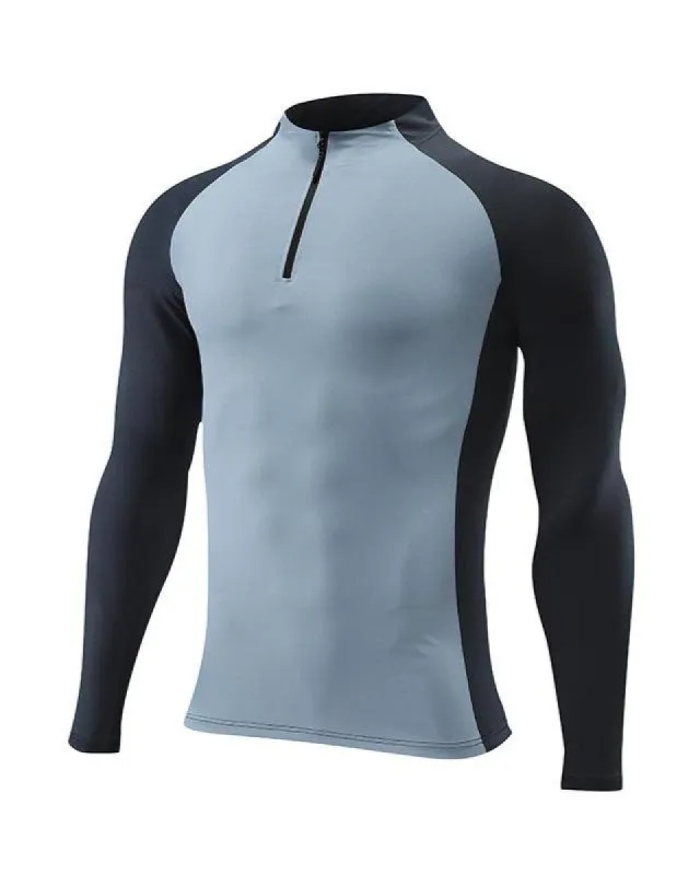 Two Tone Quarter Zip Performance Long Sleeve sold by Aha Selected