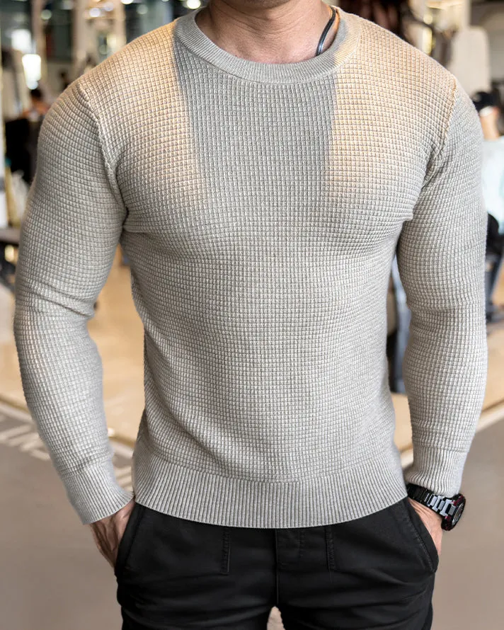 Textured Knit Crew Neck Long Sleeve Sweater New sold by Aha Selected product image thumbnail 2