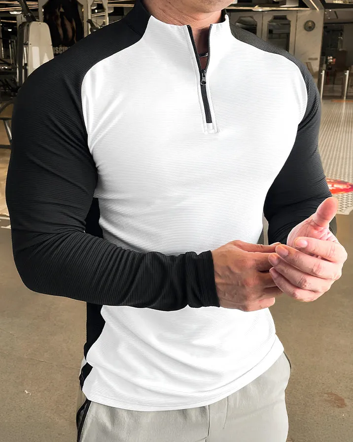 Shoulder Cut Quarter Zip Pullover Long Sleeve sold by Aha Selected product image thumbnail 3