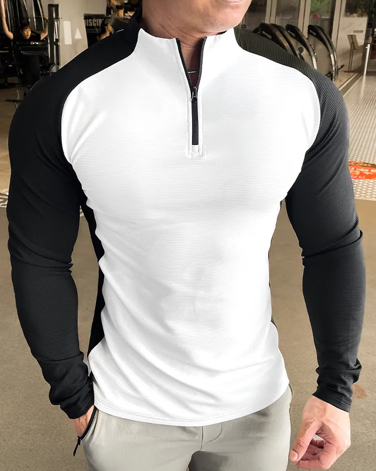 Shoulder Cut Quarter Zip Pullover Long Sleeve sold by Aha Selected product image thumbnail 2